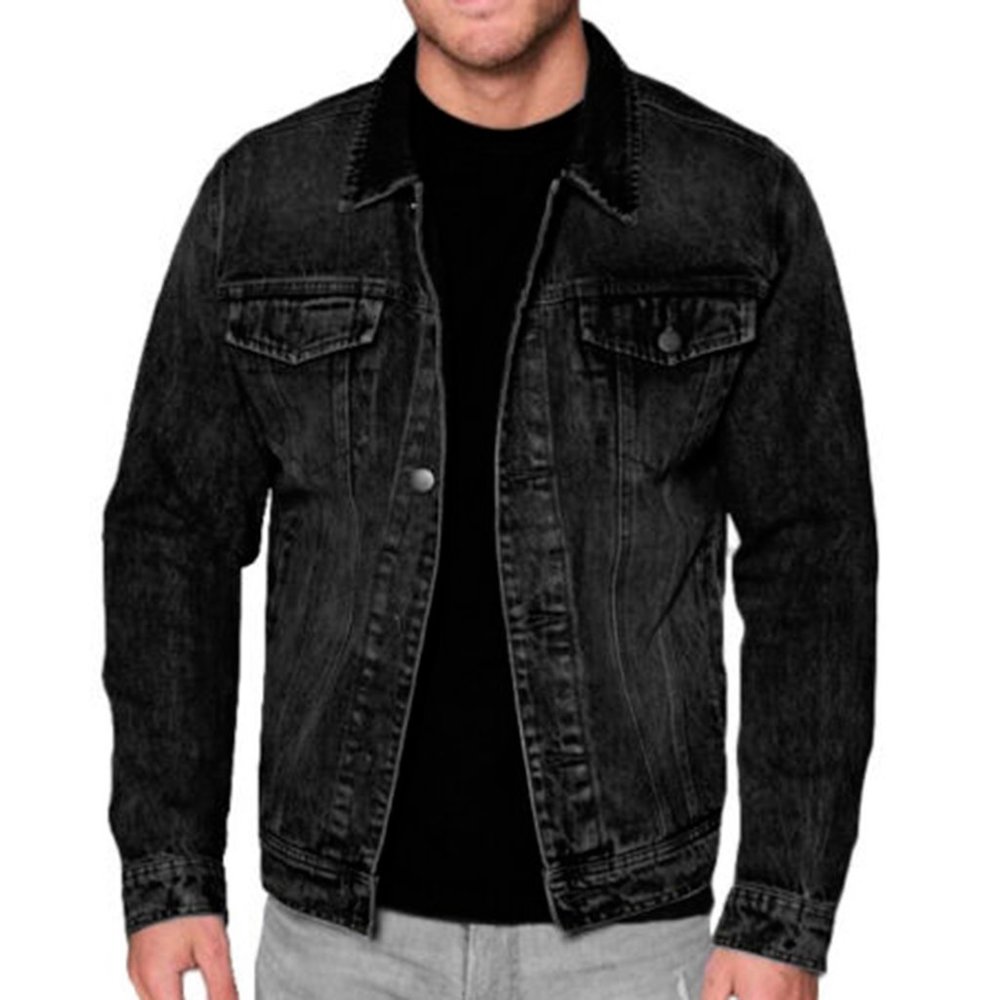 Mens Denim Jean Premium Jacket - Mineral Black